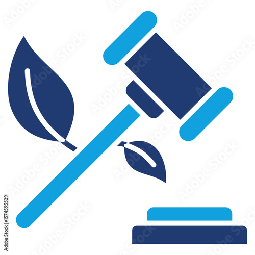 Environmental Justice Flat Blue Icon