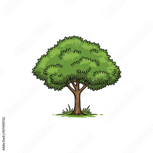 Colorful Indian Sandalwood Tree Icon with No White Background
