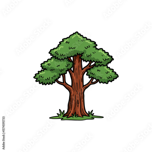 Colorful Indian Redwood Tree Icon with No White Background