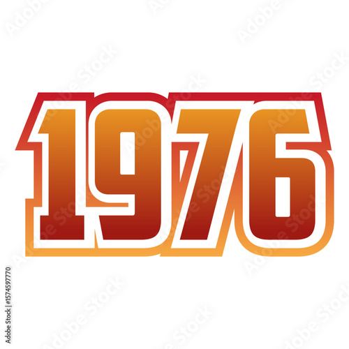 Vintage 1976 retro-style typography for T-shirts, stickers, posters