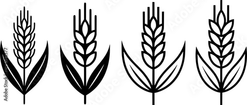 Bold silhouette of barley stalk with grains for International Beer Day branding