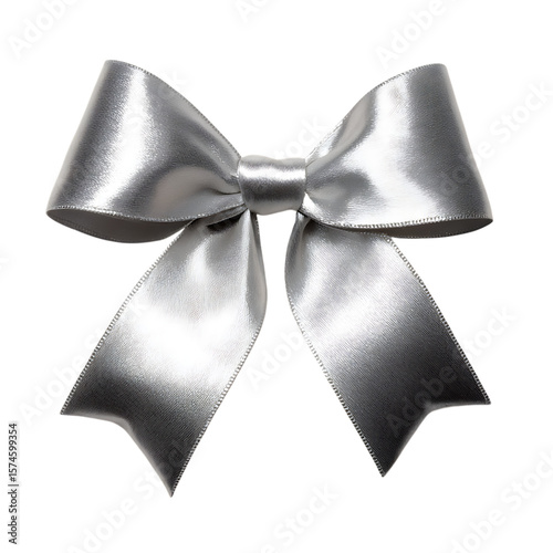 silver bow ribbon png