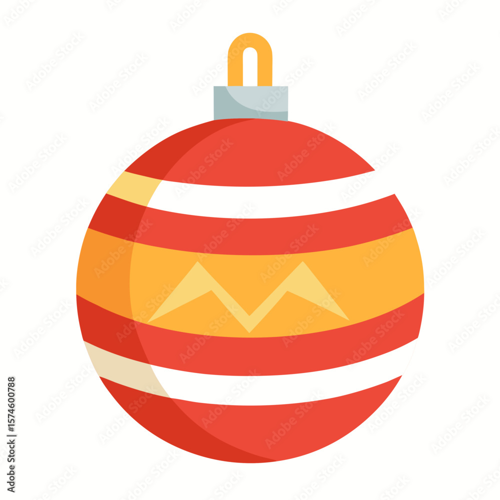 Fototapeta premium Ornament ball icon perfect for holiday projects, seasonal designs, and microstock downloads in vector format. 