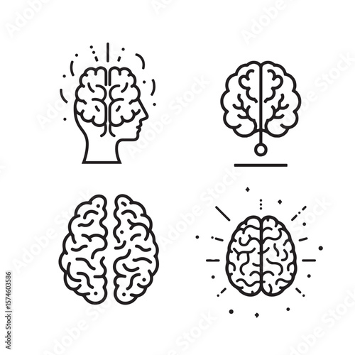 Mind, brain concept  icon 