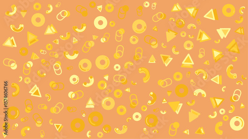 Abstract pattern of yellow shapes on an orange background. Vector illustration for presentation, creative project, and poster.