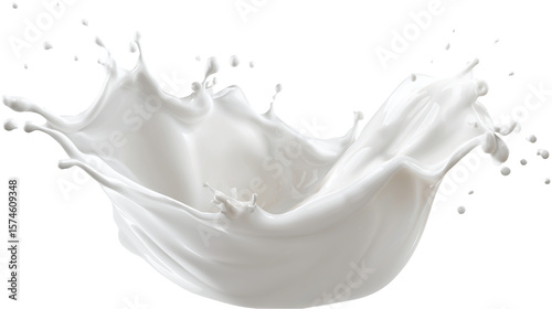 Charming splash of fresh milk, organic dairy, nutritious ingredients, perfect for creamy desserts, high resolution, on transparent background.