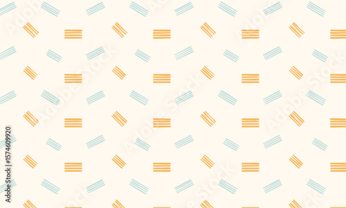 Hand-Drawn Scribble Geometric Seamless Pattern, Abstract Boho Rectangle Texture Background