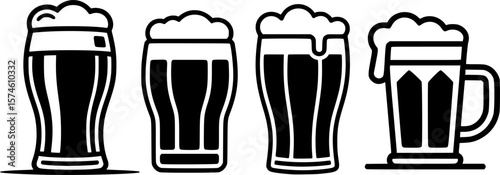 Bold silhouette of beer coaster with geometric pattern for International Beer Day pub decor