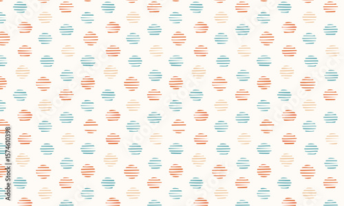 Artistic seamless pattern with hand-painted watercolor shapes, Abstract boho background with mixed geometric dots
