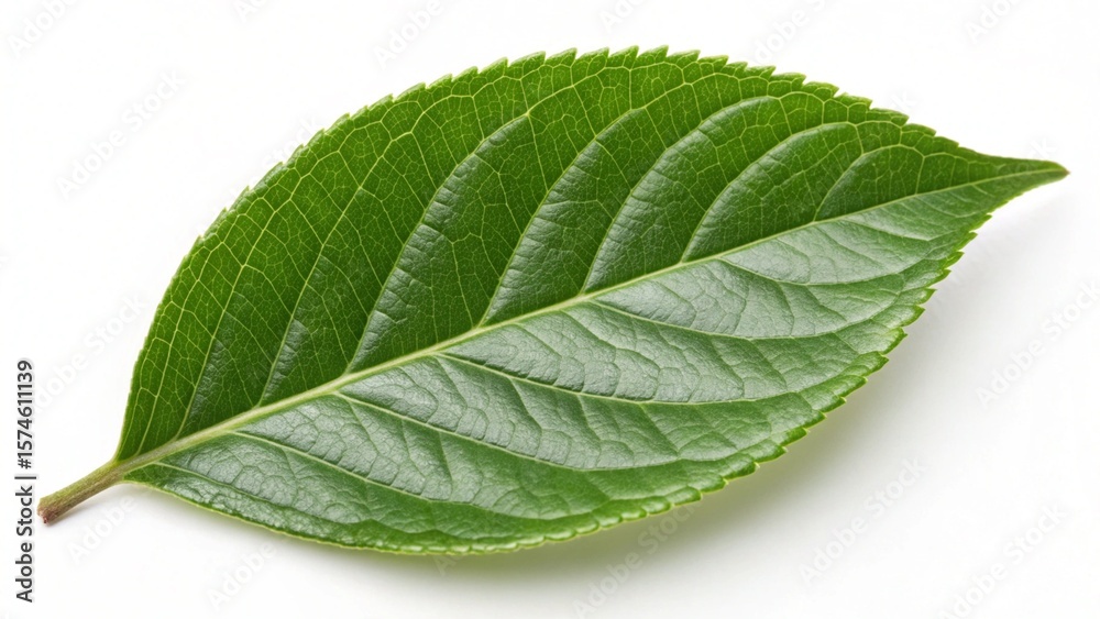 Fototapeta premium green leaf isolated on white