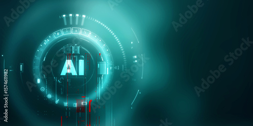 2d illustration Artificial Intelligence (AI) concept
