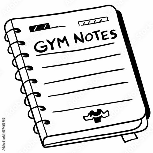 Gym notes notebook with spiral binding writing exercise