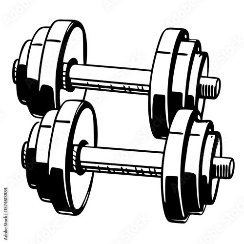Heavy Dumbbells With Plates weightlifting exercise
