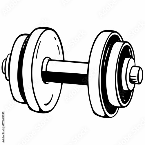 Heavy dumbbell with thick plates weightlifting fitness