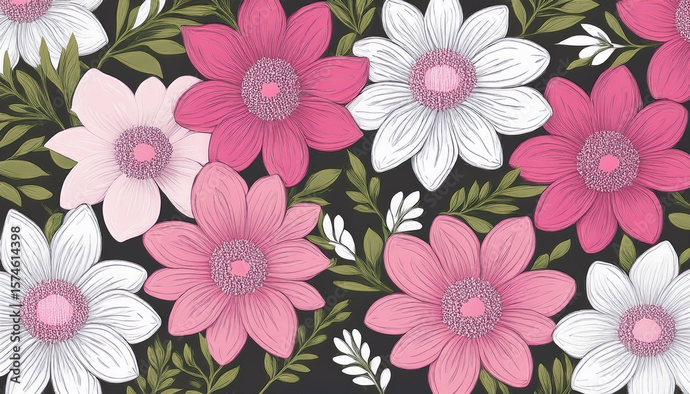 Obraz premium pink and white flowers