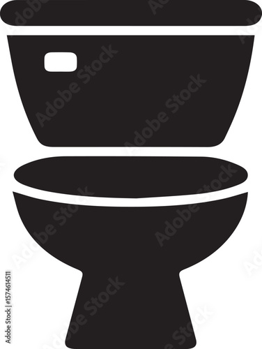 Clean white ceramic toilet bowl with seat, a sanitary home bathroom object