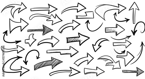 HandDrawn Arrow Collection Directional Sketchy and Varied Styles.