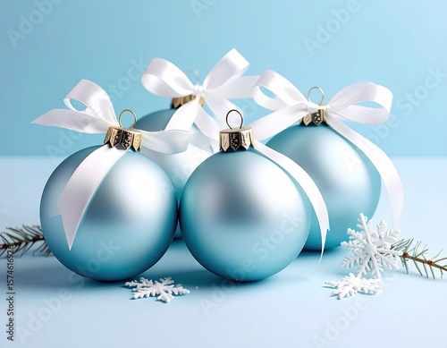 Festive blue baubles
