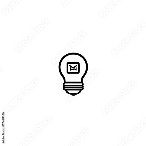 Light bulb with envelope inside symbolizing communication innovative ideas and smart messaging vector
