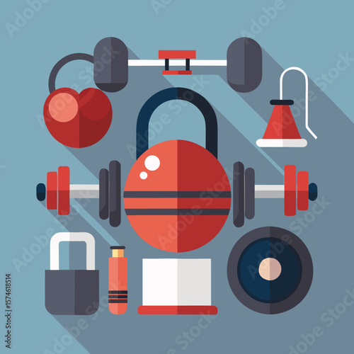 gym fitness gymnasium equipment vector illustration