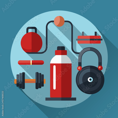 gym fitness gymnasium equipment vector illustration