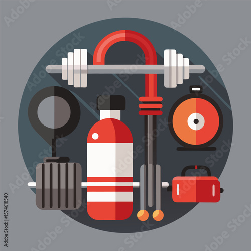 gym fitness gymnasium equipment vector illustration
