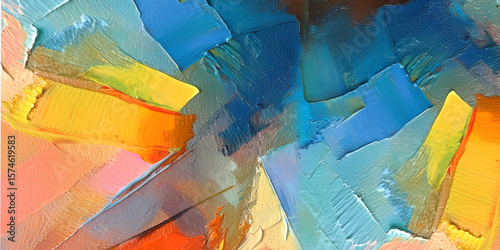 abstract background art painting colorful paint on canvas.	