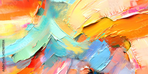 abstract background art painting colorful paint on canvas.	