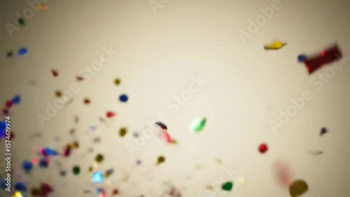 Colorful Confetti Slow Motion on Bright Background