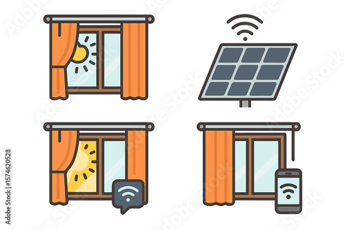 Innovative window design showing sunlight, solar energy, and smart technology integration for modern living spaces