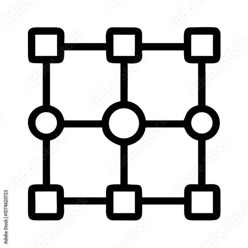 Simple futuristic ai network connection silhouette vector design