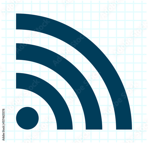  Wi-Fi signal icon on a grid background indicating wireless internet connectivity.