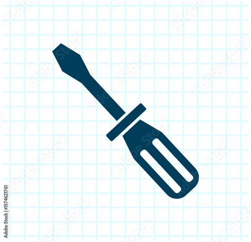 Flathead screwdriver icon symbolizing tools, repair, or DIY concepts.