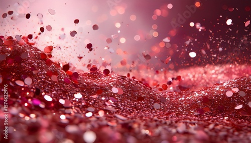 a flurry of red and pink glitter