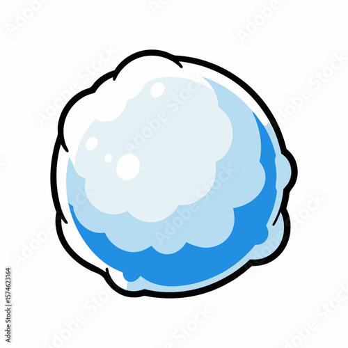Illustration of a blue water slime monster cute cartoon character for game asset design asset on transparent background