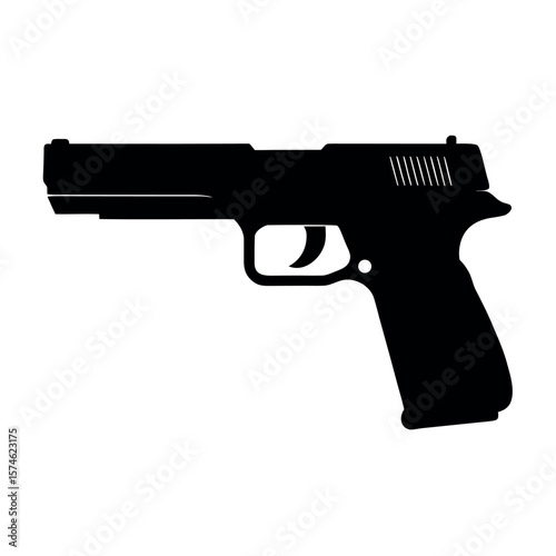 Glock 17 Handgun Isolated on White Background Design Illustration