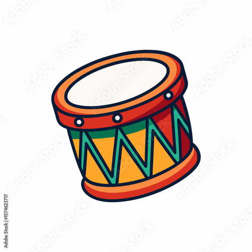 Explore the vibrant world of drums a colorful illustration for music lovers and percussion enthusiasts on transparent background