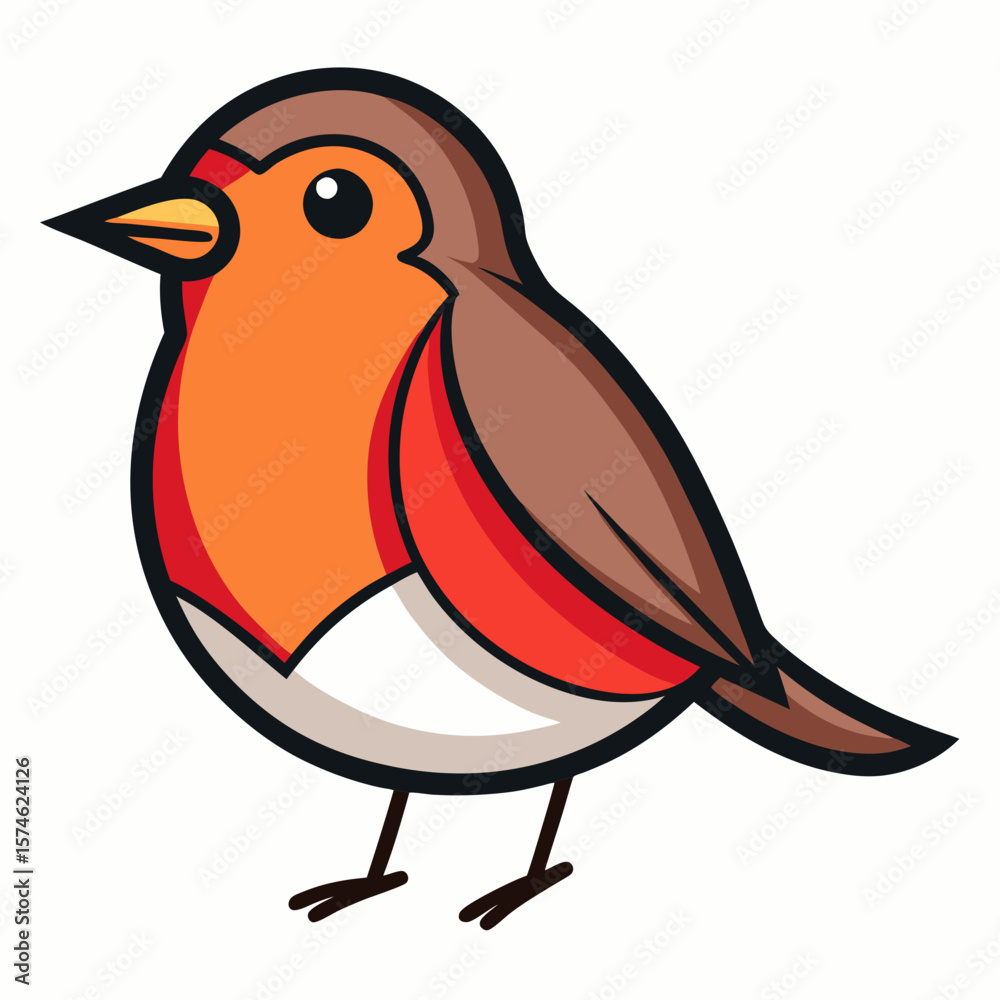 Fototapeta premium Find cute robin bird vector illustration for kids and adults download free high quality image now on transparent background