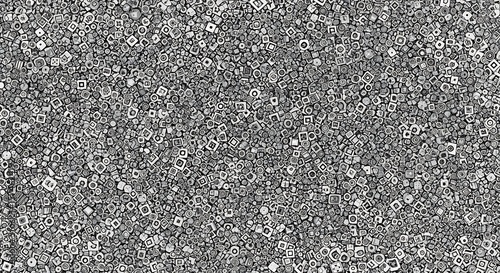 Abstract grayscale pattern with various sized circles, organic texture, design element