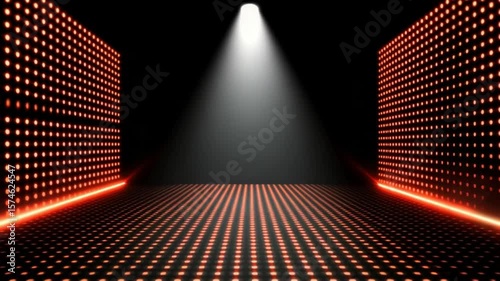 Abstract futuristic neon box animation background with glowing geometric shapes