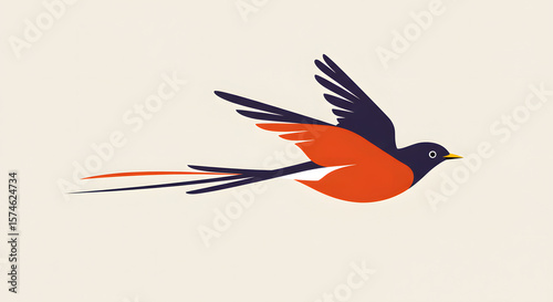 vector illustration of an abstract bird