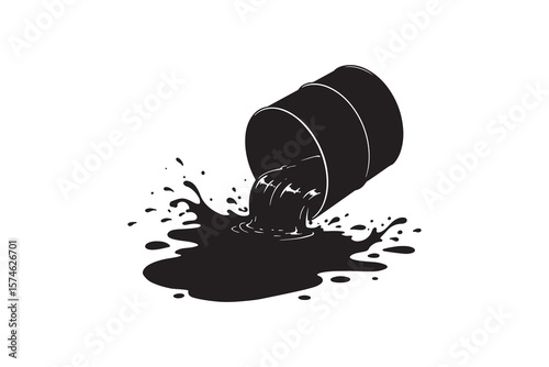 Oil Barrel Spill Silhouette Oil Leak Barrel Silhouette Art