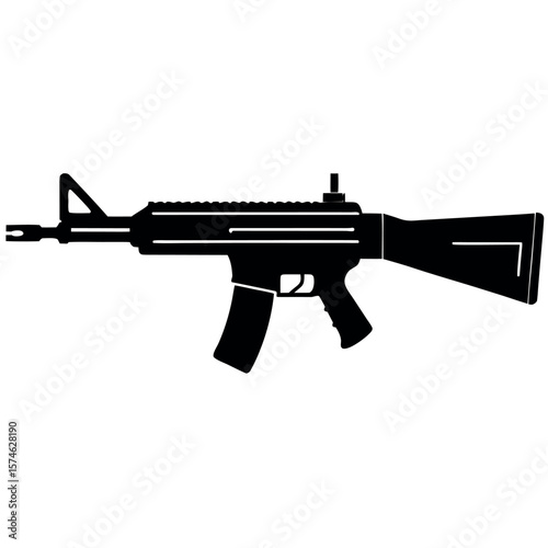 Type 5 Semi Automatic Rifle Isolated on White Background Design