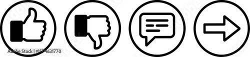 Thumbs up down speech bubble arrow icons vector