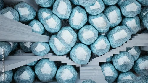 Seamlessly Looping Macro Animation of Iridescent Crystal Growth