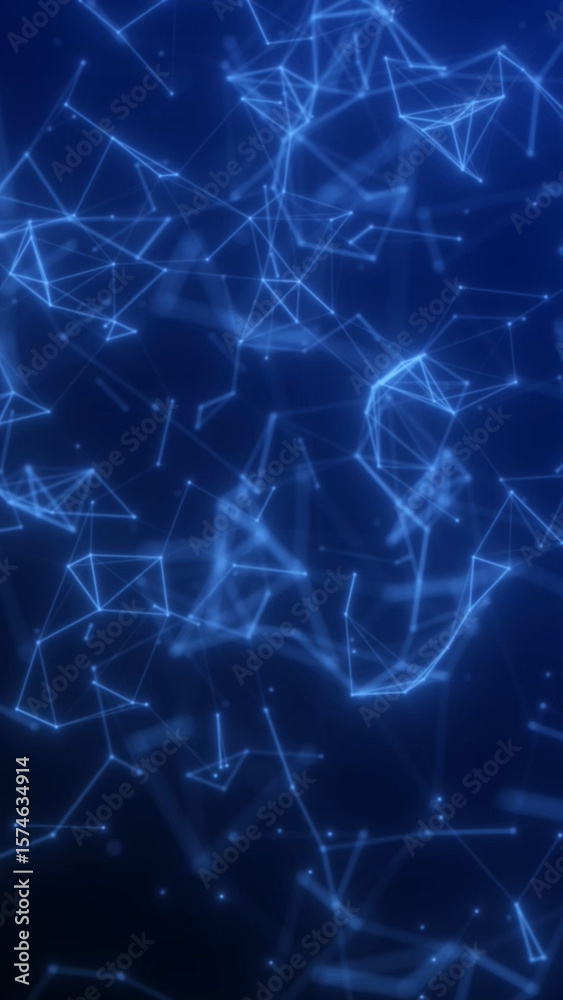 Obraz premium Blue plexus network technology background 4k