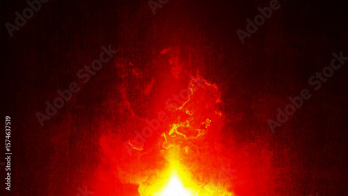 Intense fiery flames with sparks against a dark grunge background, showcasing vibrant red and orange hues. Vector illustration.