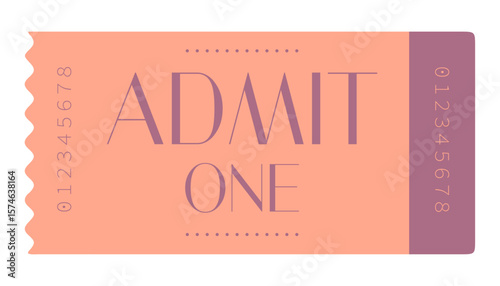 Admit one ticket isolated, admit one ticket