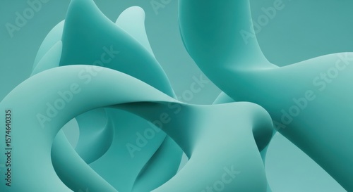 Abstract Teal Swirls and Curves Background Design