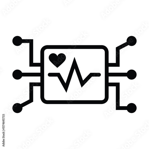 Digital Health and Medical Technology Chip Icon